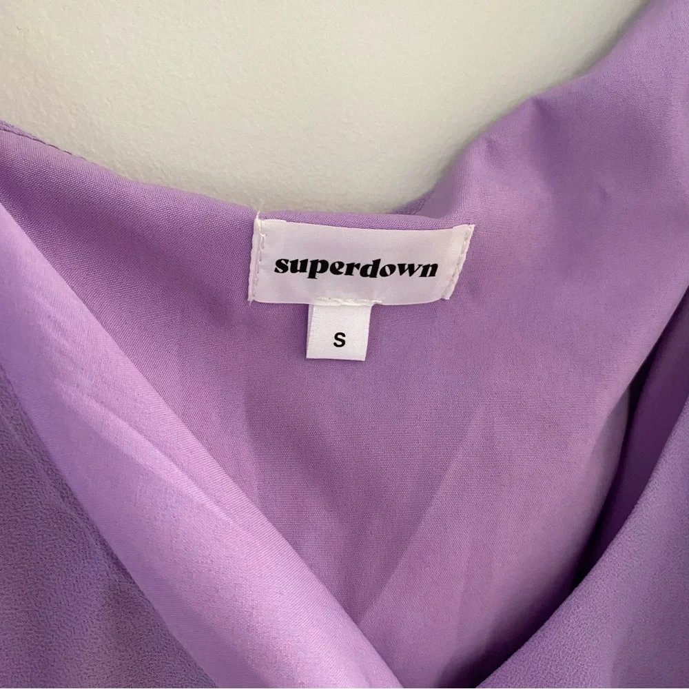 superdown Lilac Ruffle One-Shoulder Romper - Picture 6 of 7